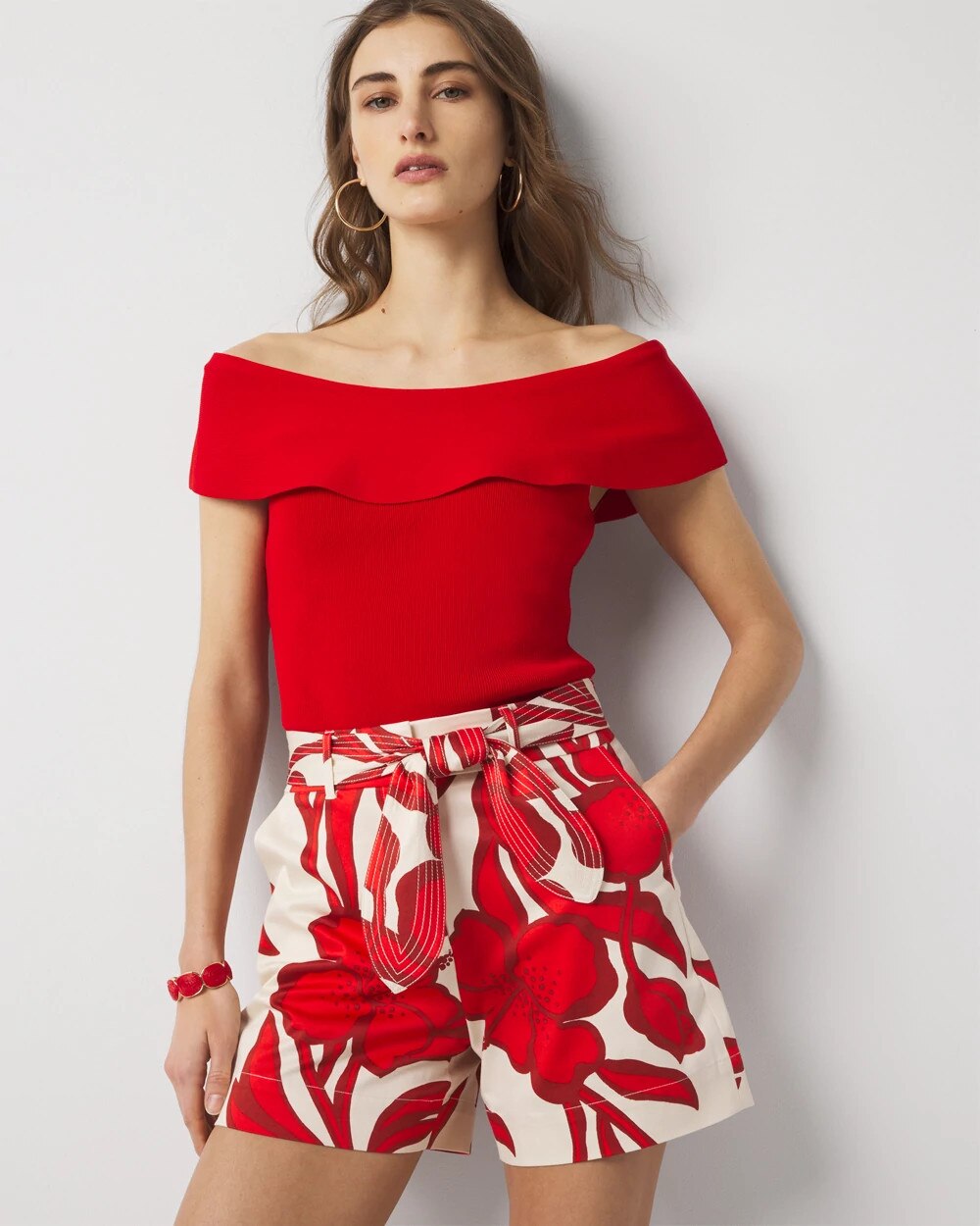 WHBM FORME™ Sculpt Stretch Off-the-Shoulder Sweater