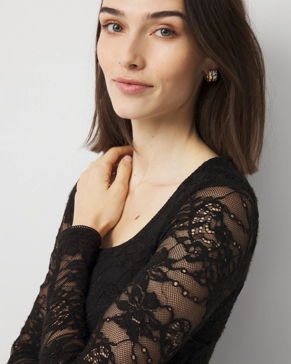 WHBM FORME™ Lace Square Neck Top