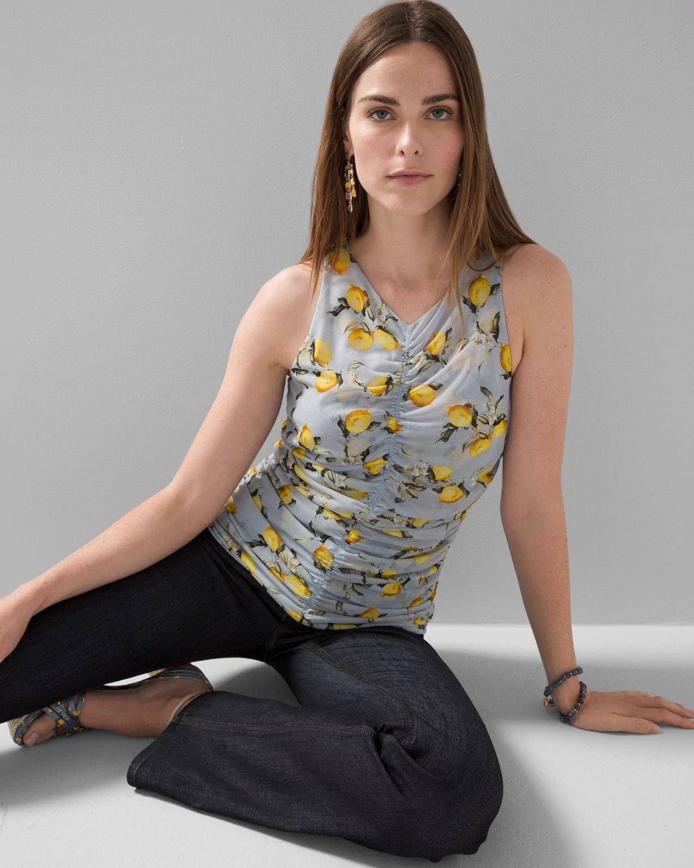 Ruched Mesh Tank
