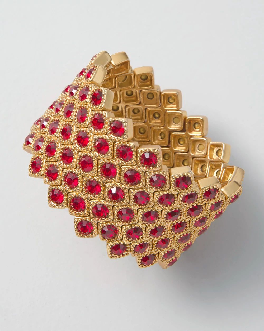 Red & Gold Statement Stretch Bracelet