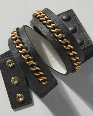 Skinny Stretch Belt with Chain Detail