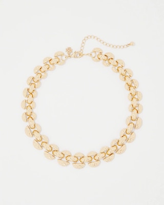 Quilted Metal Statement Necklace click to view larger image.