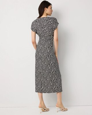 Gathered Waist Short Sleeve Midi Dress click to view larger image.