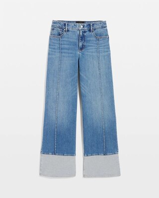 Blocked Hem High-Rise Wide Leg Jean click to view larger image.