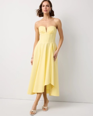 Strapless Corset Midi Dress