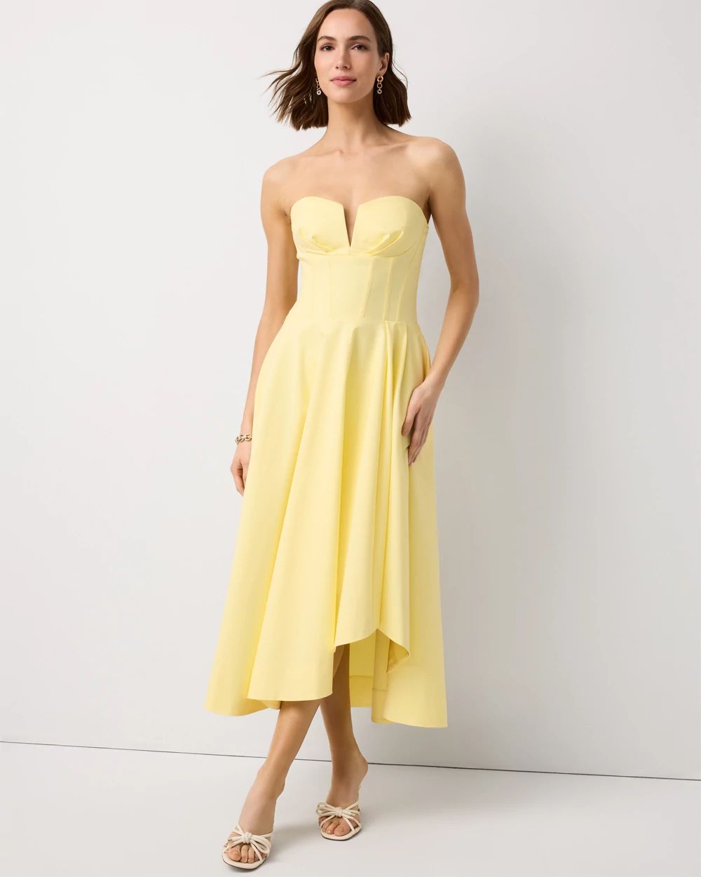 Strapless Corset Midi Dress