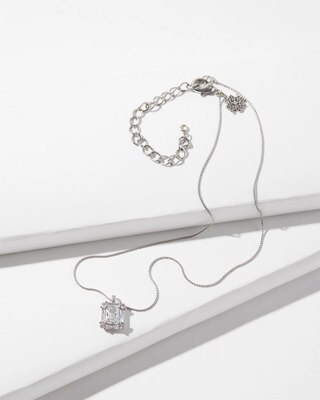 Silvertone Crystal Pendant