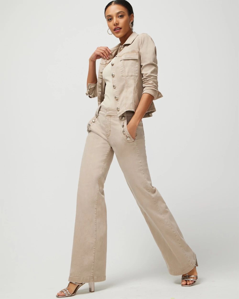 Petite Fit & Flair Denim Shacket