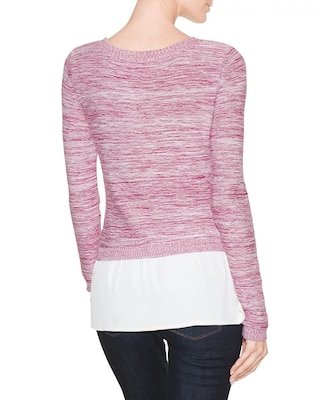 Outlet WHBM Woven-Hem Pullover Sweater click to view larger image.