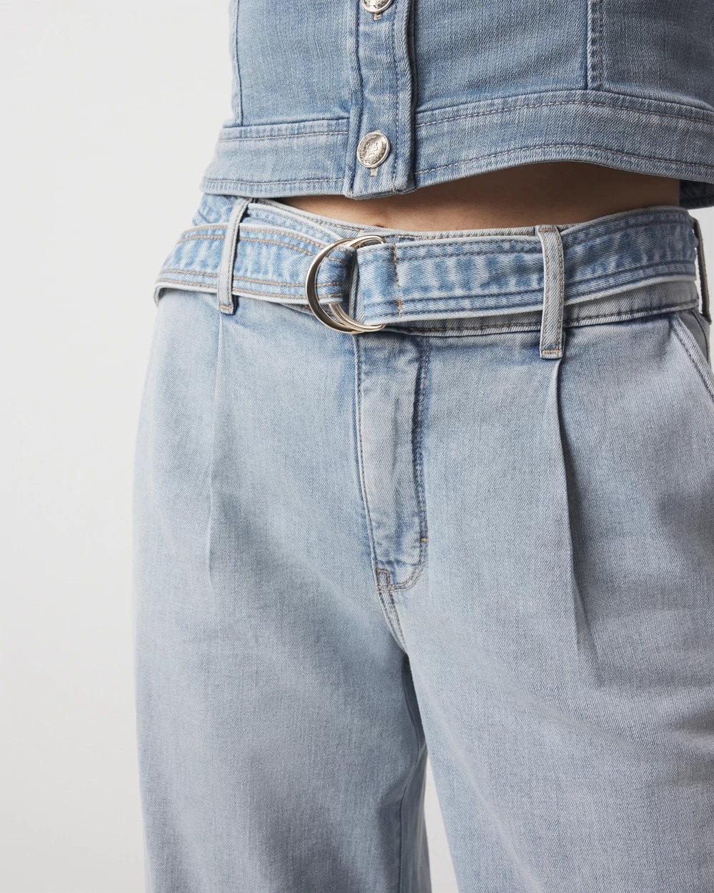 Petite High-Rise Pleated Trouser Jean