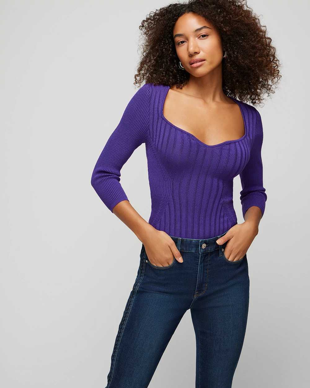 Sweetheart Ribbed Sweater