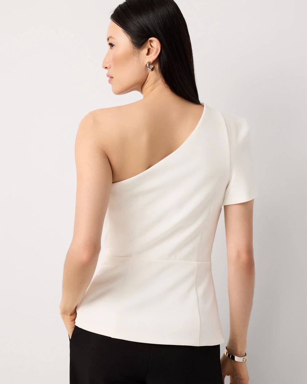 Petite Sculpted One-Shoulder Top