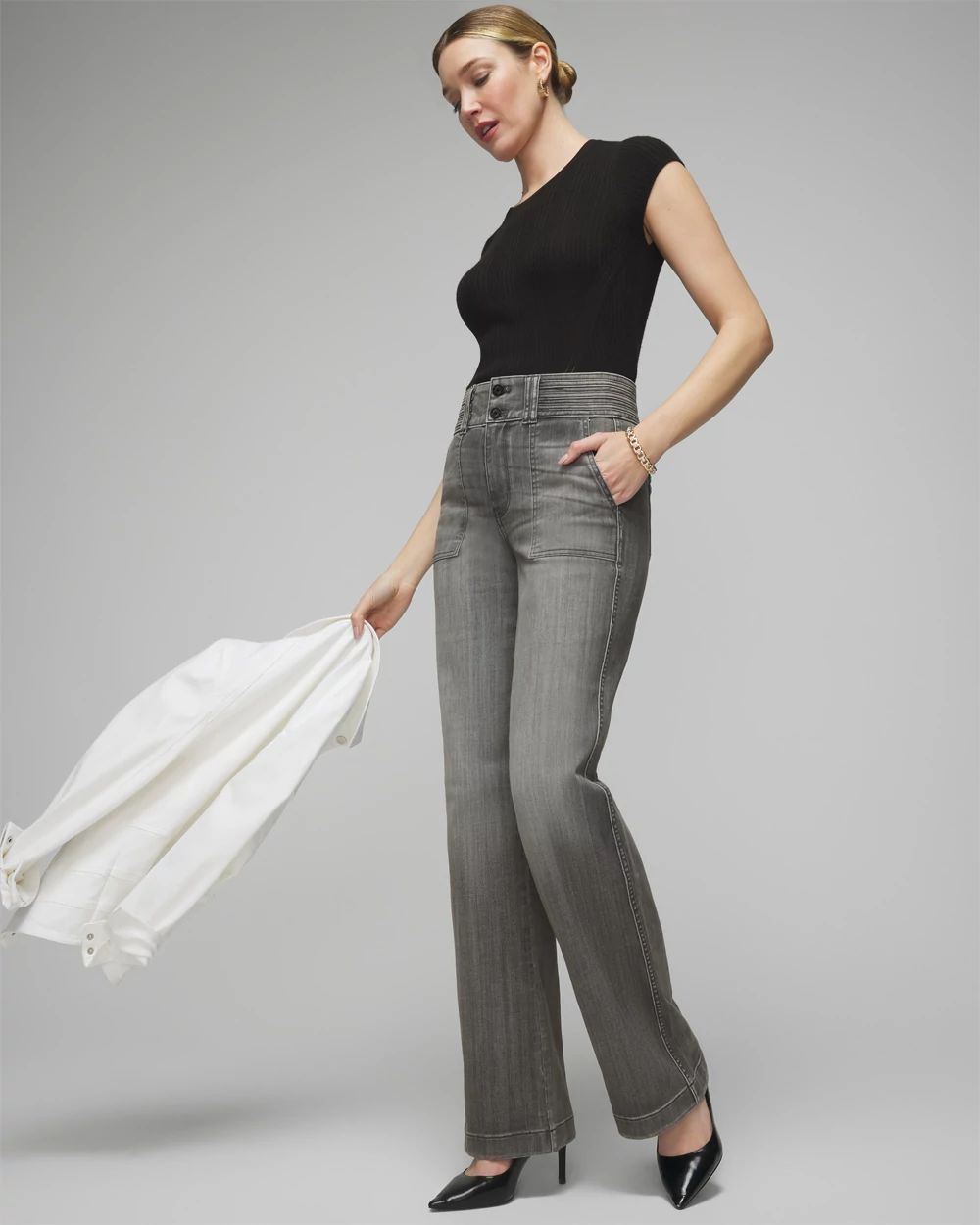 Extra High-Rise Everyday Soft Novelty Waistband Trouser click to view larger image.