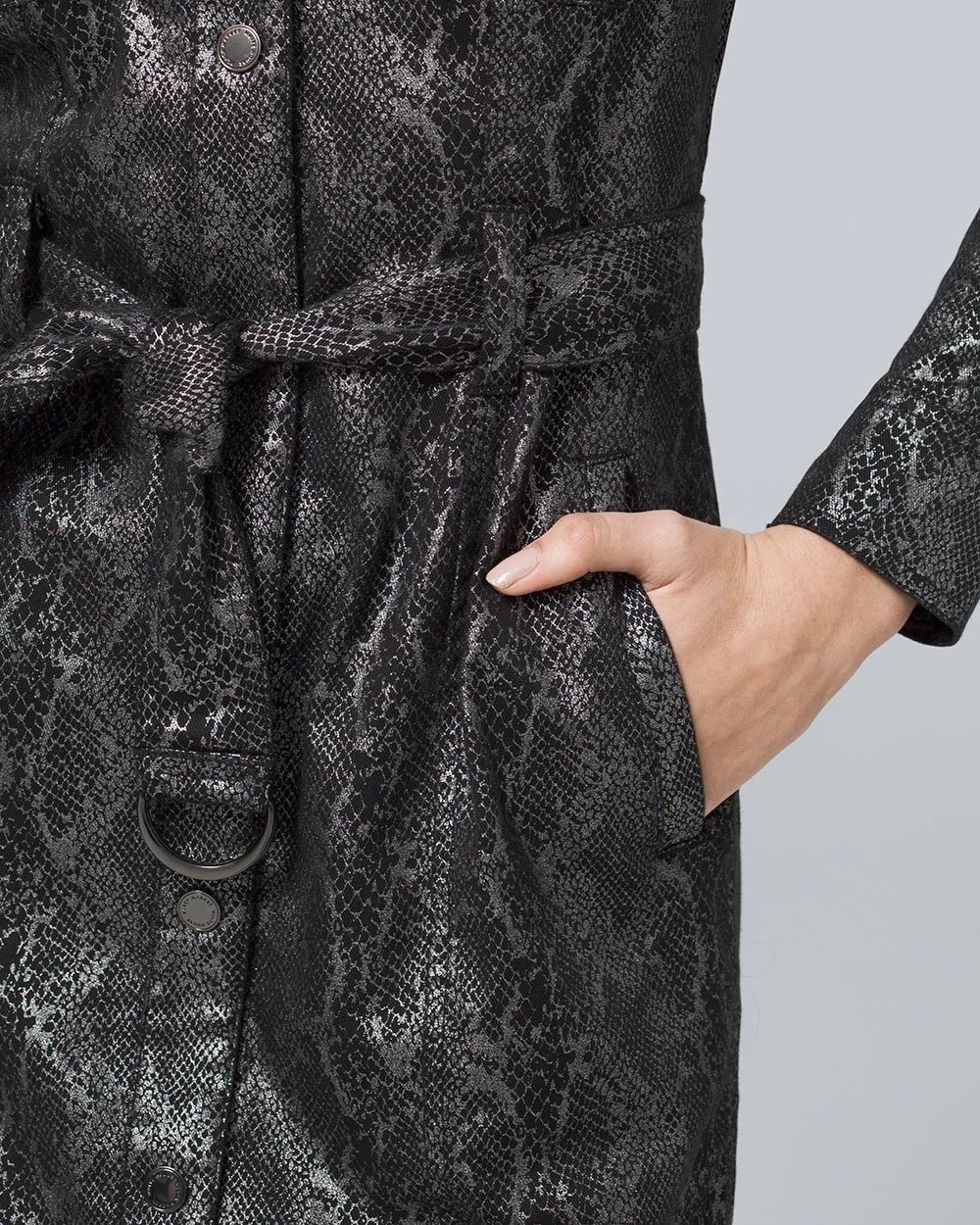 Animal-Print Foil Shirt Dress