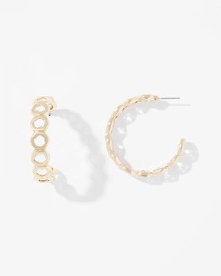 Gold Round Crystal Hoop Earrings