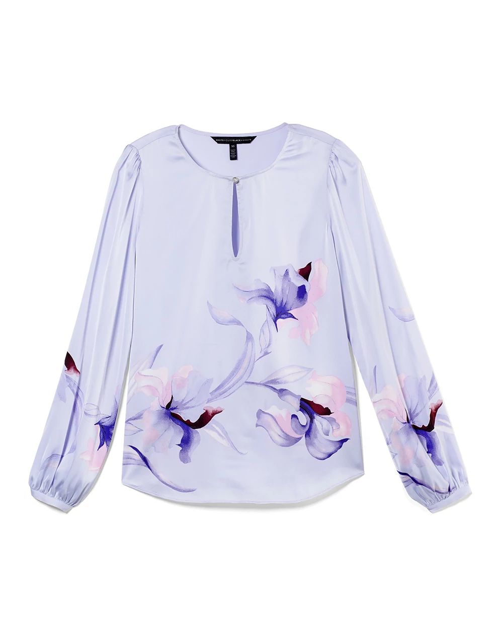 Long Sleeve Iris Print Blouse click to view larger image.