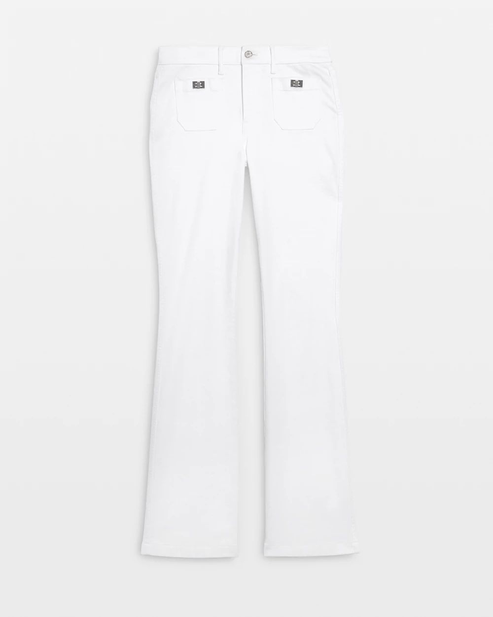 High-Rise Turnlock Skinny Flare Jeans click to view larger image.