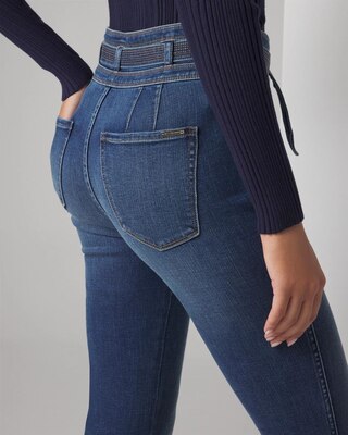 Extra High-Rise Everyday Soft Denim™ Belted Trapunto Flare Jeans click to view larger image.
