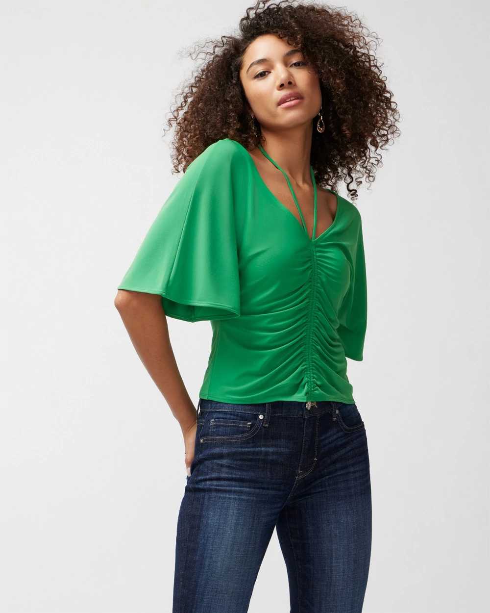 Matte Jersey Ruched Front Top