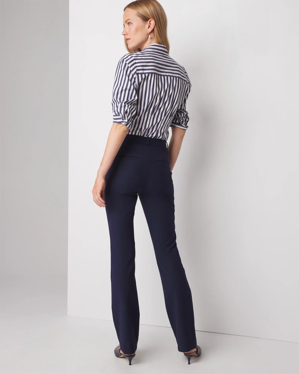 WHBM® Ines Slim Bootcut Comfort Stretch Pants click to view larger image.