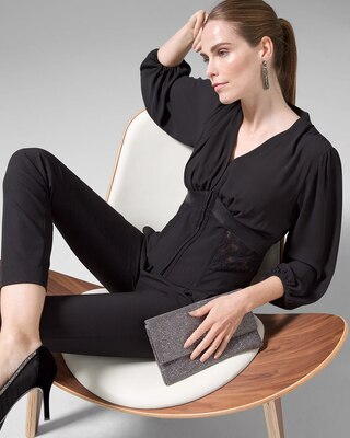 Lace Inset Corset Blouse
