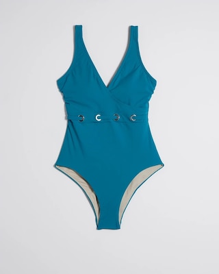 Grommet Waist One-Piece Swimsuit click to view larger image.