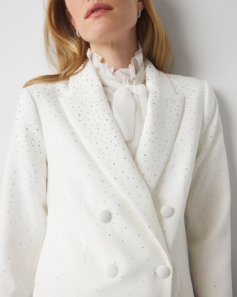 WHBM® Cropped Embellished Blazer click to view larger image.
