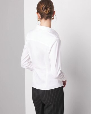 Petite Long Sleeve Surplice Poplin Shirt click to view larger image.