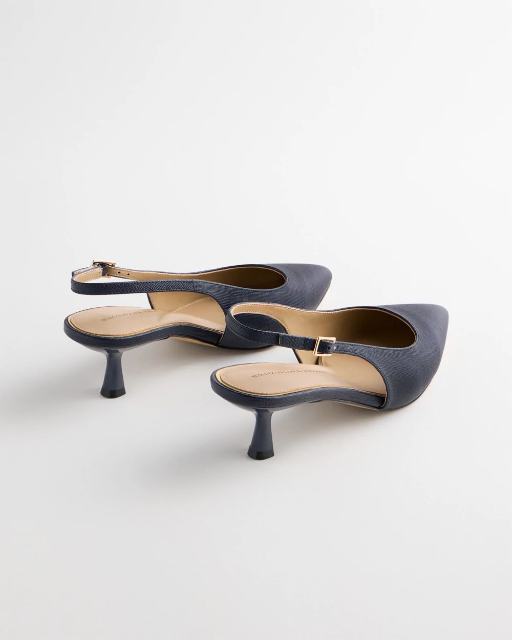 Leather Slingback Kitten Heel