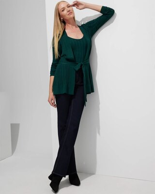 Outlet WHBM Wide-Rib Long Belted Cardigan