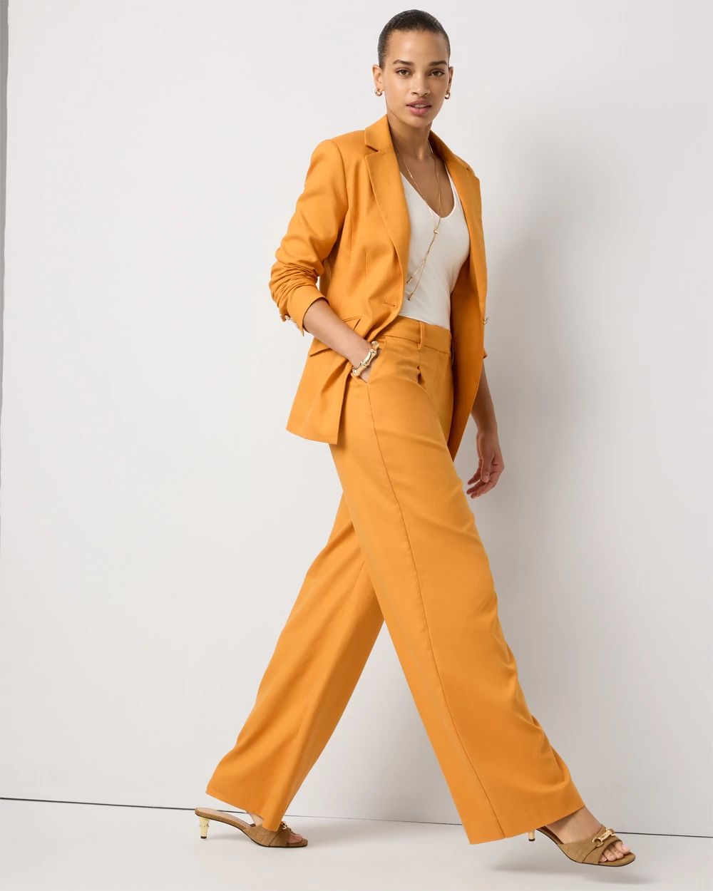 Pleated High-Rise Wide Leg Pant
