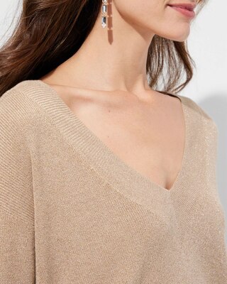 Outlet WHBM Long Sleeve V-Neck Stitch Pullover