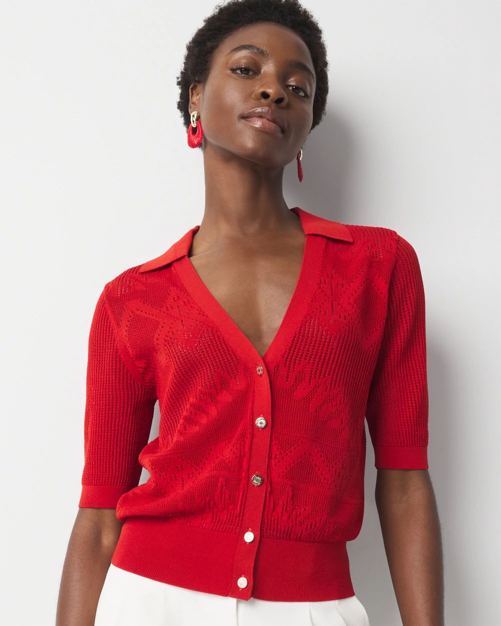 Pointelle Cardigan Sweater