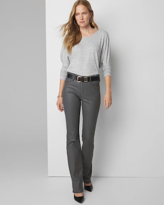 High Rise Coated Bootcut Jeans