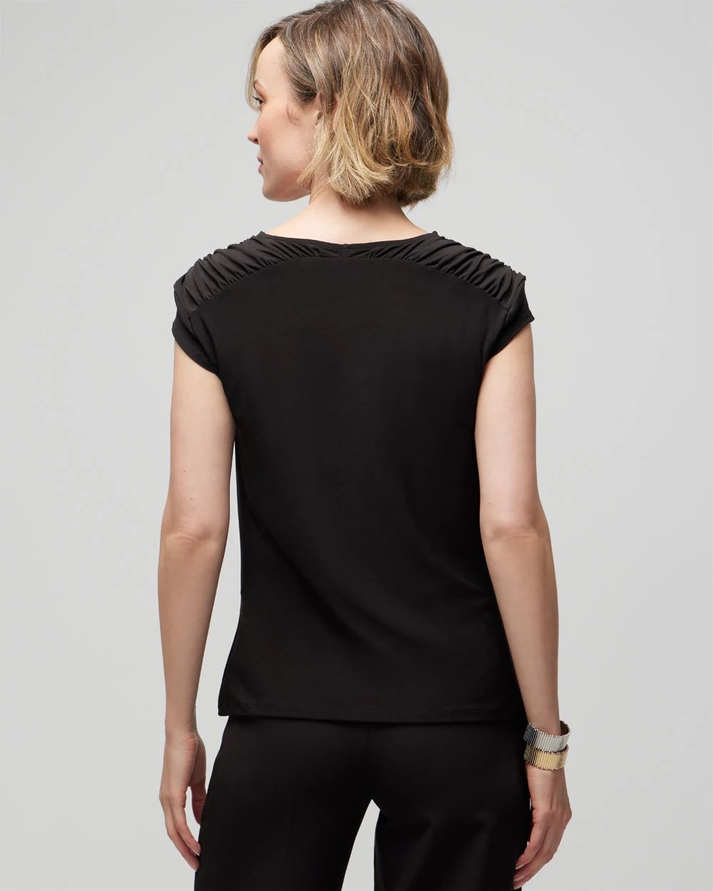 Matte Jersey Cowl Neck Shell Top