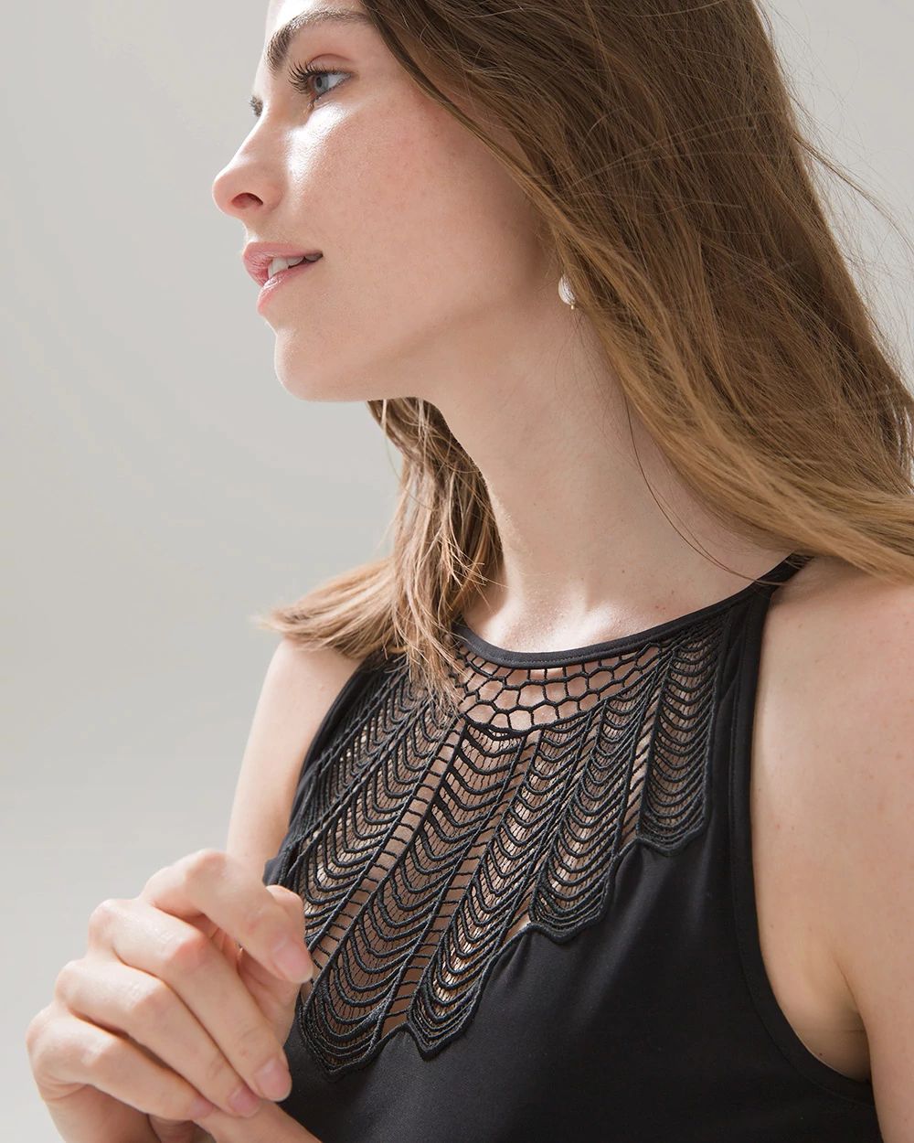 Sleeveless Black Matte Jersey Shift Dress