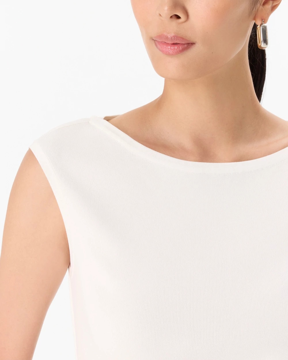 Boat Neck Cap Sleeve Pullover