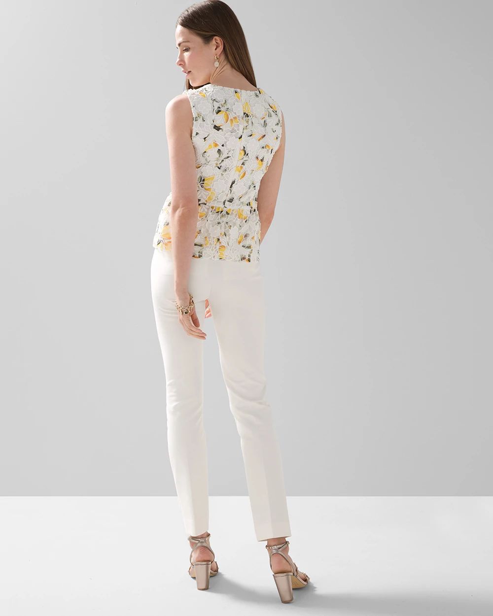 Sleeveless Lace Peplum Top
