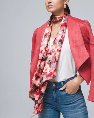 Silk Skinny Butterfly Oblong Scarf