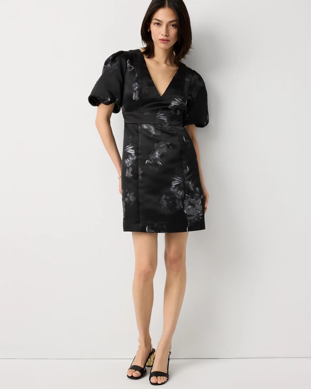 Petite Puff Sleeve Mini Dress