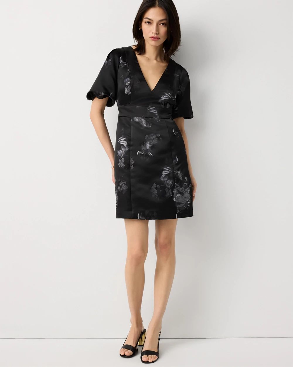 Petite Puff Sleeve Mini Dress