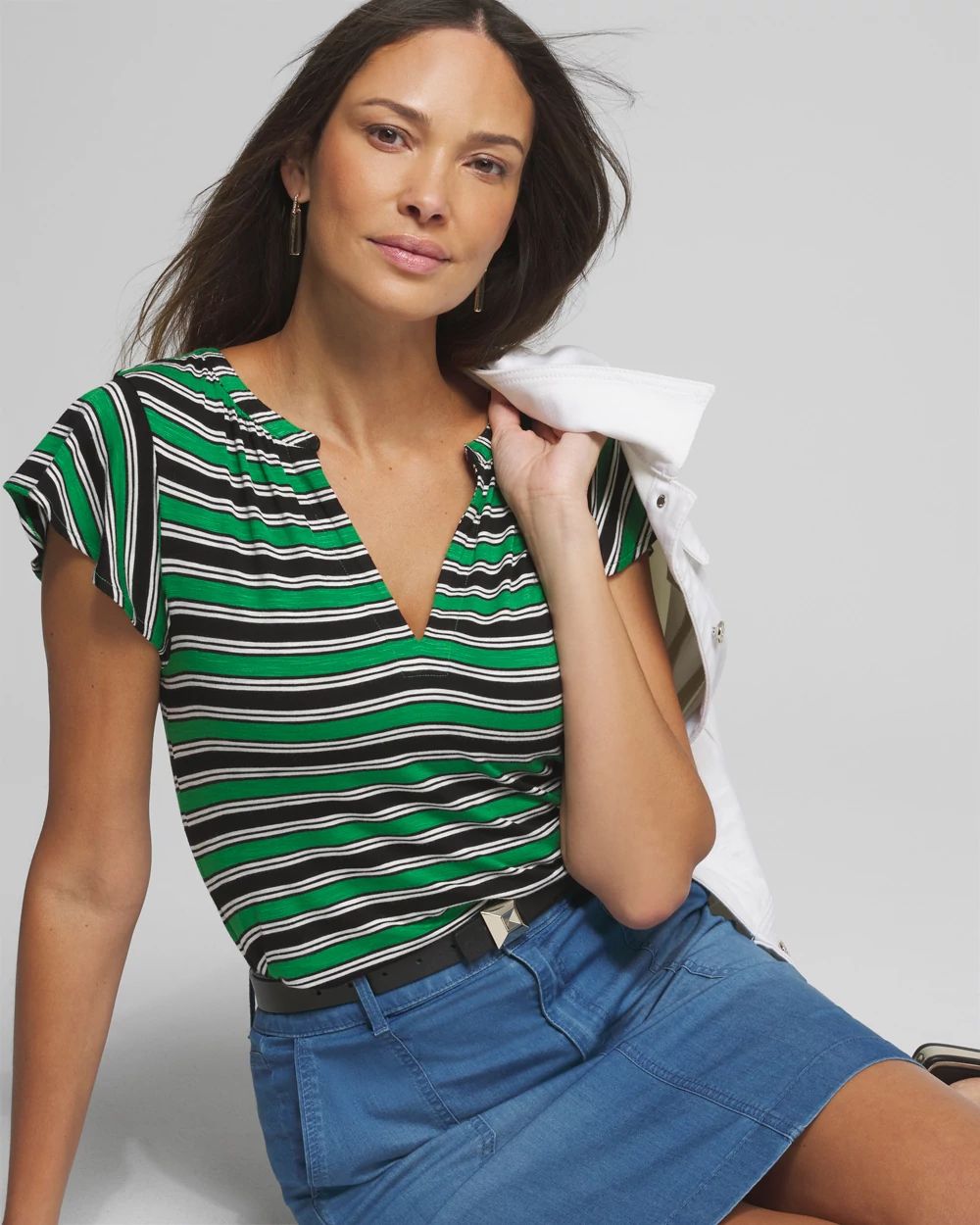 Outlet WHBM Ruffle Tee