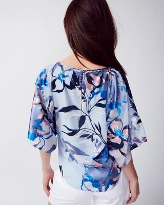 Printed Kimono-Sleeve Top