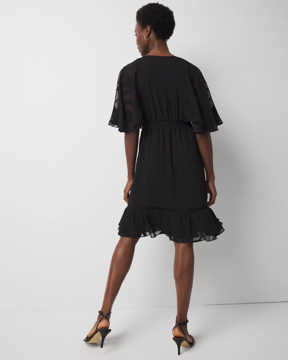Petite Flounce + Floral Burnout Mini Dress