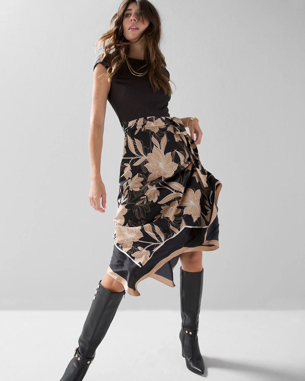 Handkerchief-Hem Midi Dress