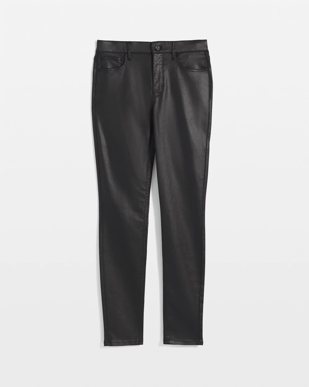 High-Rise Coated Skinny Jeans