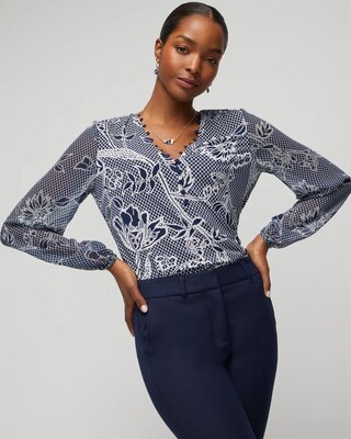 Matte Jersey Woven Sleeve Blouse