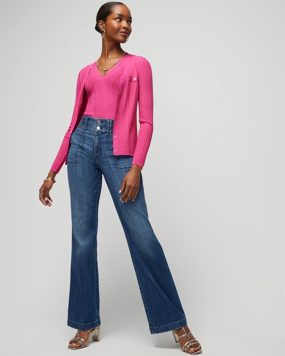 Rib Sculpted V-Neck Tank