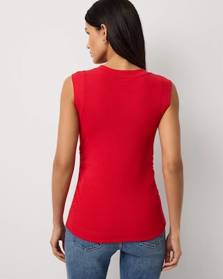 WHBM FORME™ Ribbed Stretch Ruched Side Tank click to view larger image.