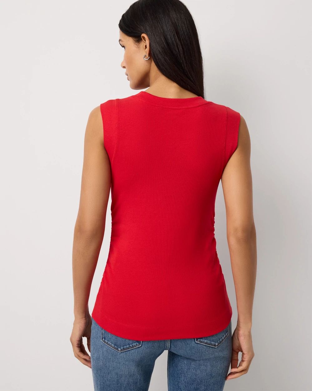 WHBM FORME™ Ribbed Stretch Ruched Side Tank
